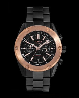 
                  
                    Load image into Gallery viewer, Hector GR04B-D14 Gun Metal (Black Rosegold) Full Black Stainless Steel
                  
                