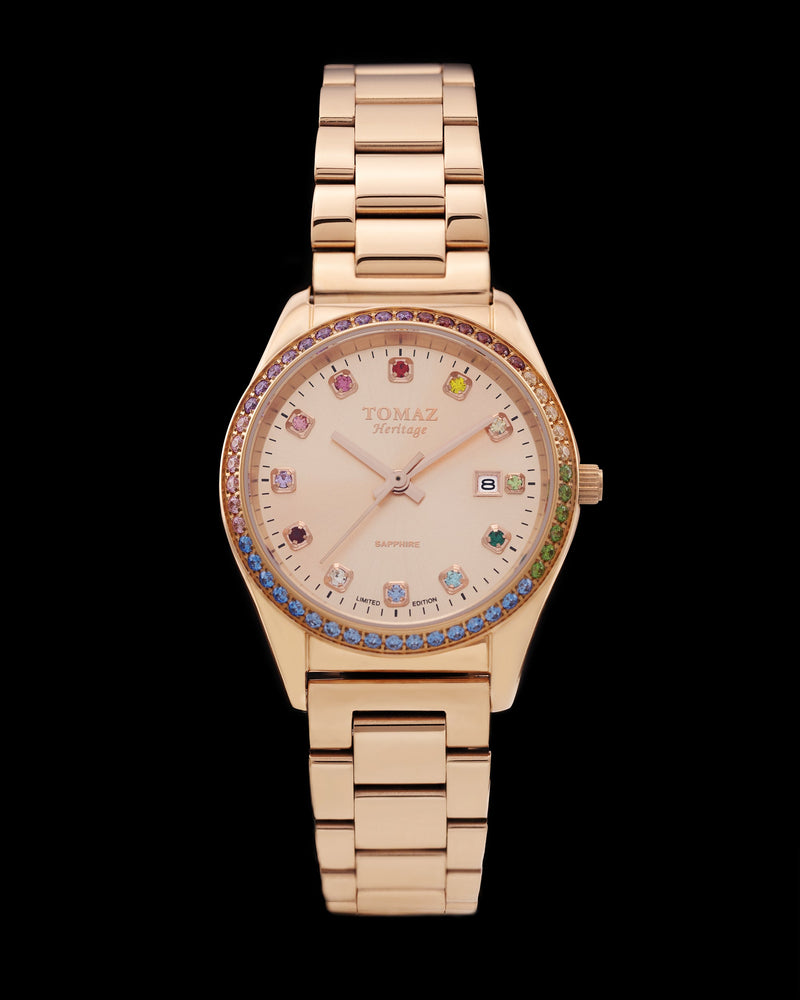 Tomaz Ladies Watch TQ017L-D31 (Rosegold) with Rainbow Swarovski (Rosegold Stainless Steel)