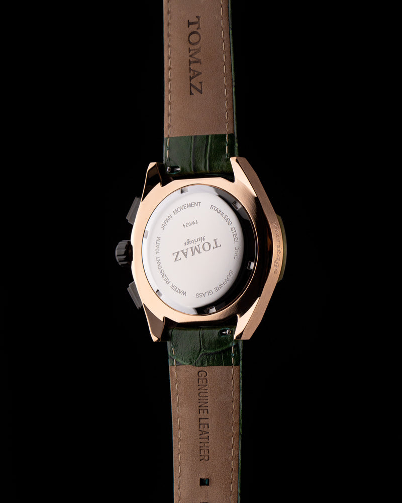 
                  
                    Load image into Gallery viewer, RAWR III TW024F-D8 (Rosegold/Black) Green Bamboo Leather Strap
                  
                