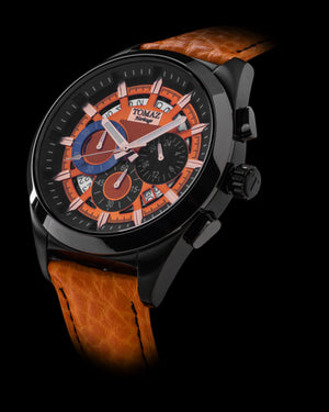 
                  
                    Load image into Gallery viewer, Romeo XXV TW025-D14 (Black/Orange) Orange Leather Strap
                  
                