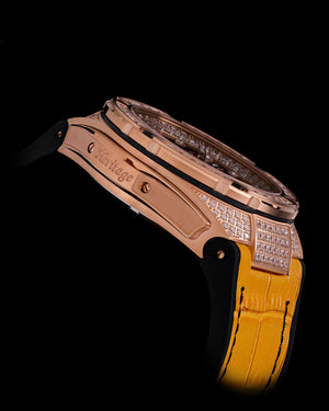 
                  
                    Load image into Gallery viewer, Royale XL TW027S-D6 (Rosegold) with Swarovski (Red Yellow Bamboo Leather with Rubber Strap)
                  
                