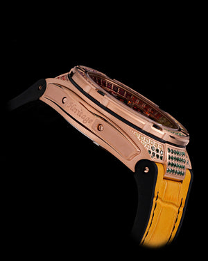 
                  
                    Load image into Gallery viewer, Royale XL TW027S-D7 (Rosegold) with Swarovski (Red Yellow Bamboo Leather  with Rubber Strap)
                  
                