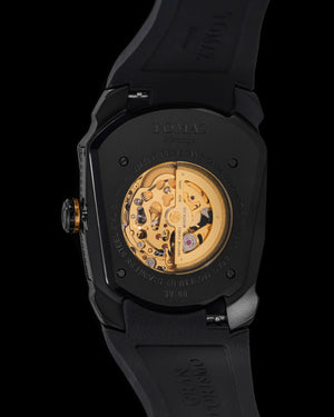 
                  
                    Load image into Gallery viewer, GT Dragon TW028E-D8 (Black) with Yellow Swarovski (Black Rubber Strap)
                  
                