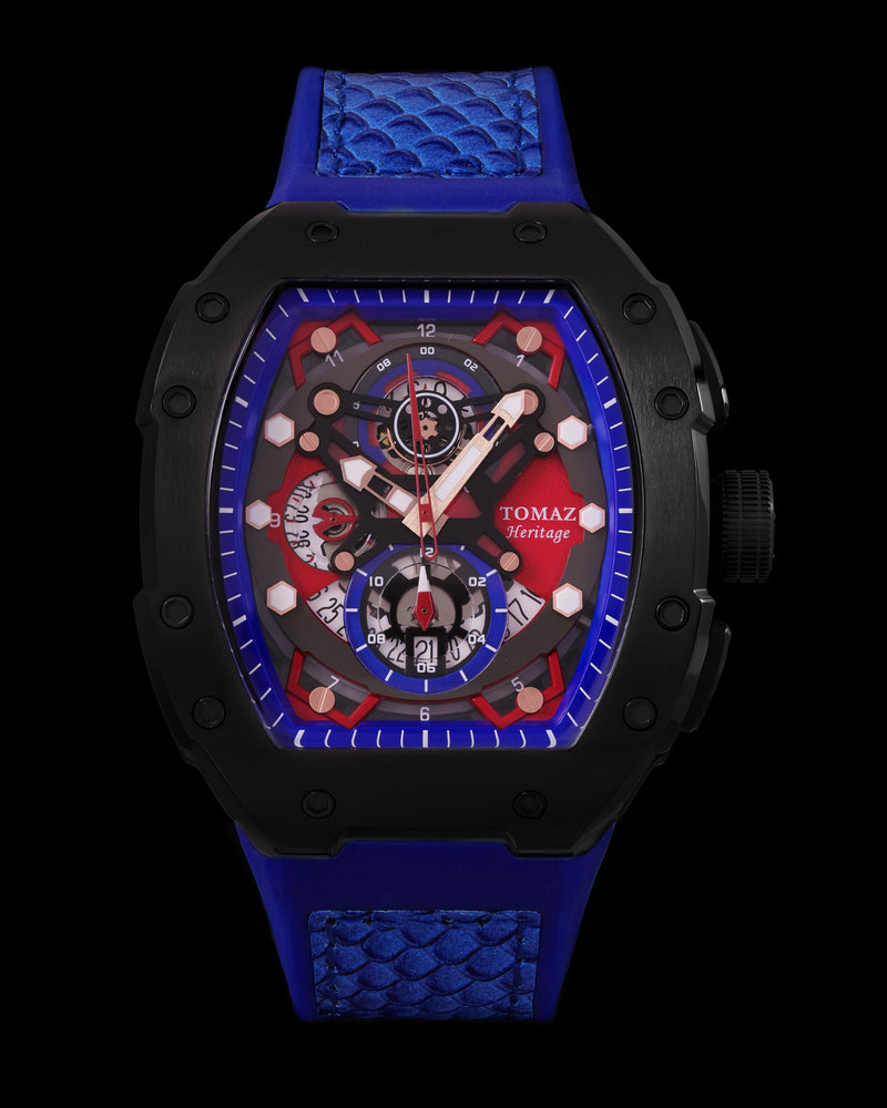 
                  
                    Load image into Gallery viewer, AK47 TW032-D3 (Black/Blue) Blue Leather with Rubber Strap
                  
                