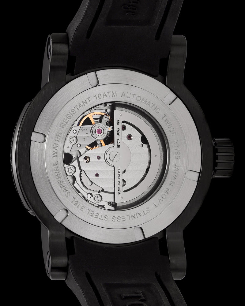 
                  
                    Load image into Gallery viewer, King TW036-D15 (Black/Rosegold) with Black Zirconia Crystal (Black Silicone with Leather Strap)
                  
                